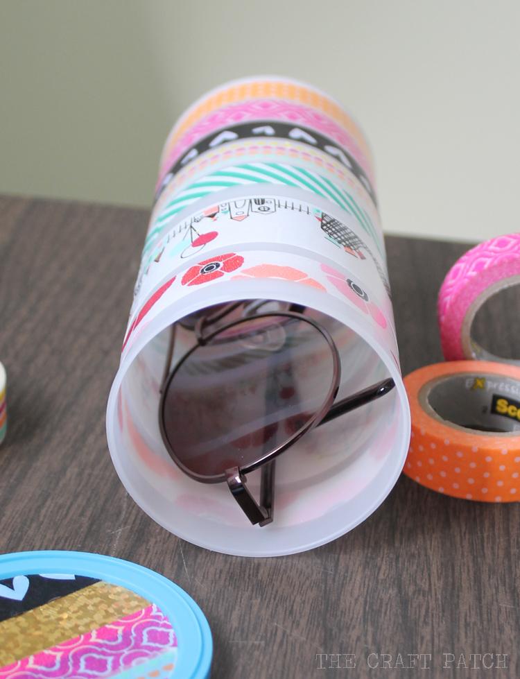 Easy Affordable Project for a Plain Sunglasses Case with Chosen Washi Tape