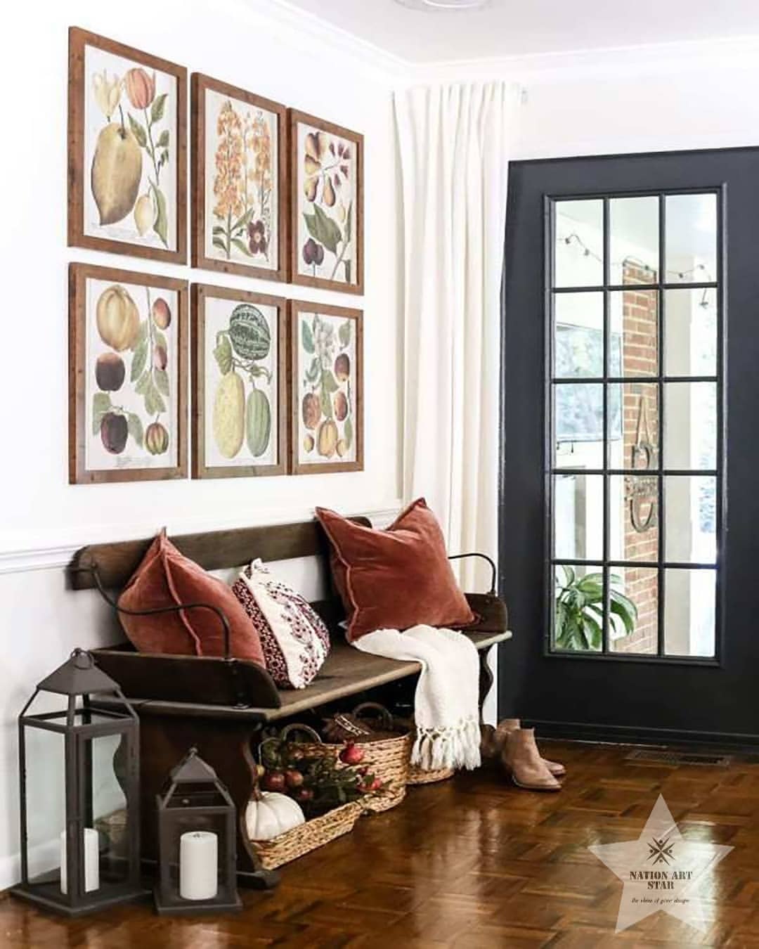 Rustic Botanical Entryway Gallery Wall
