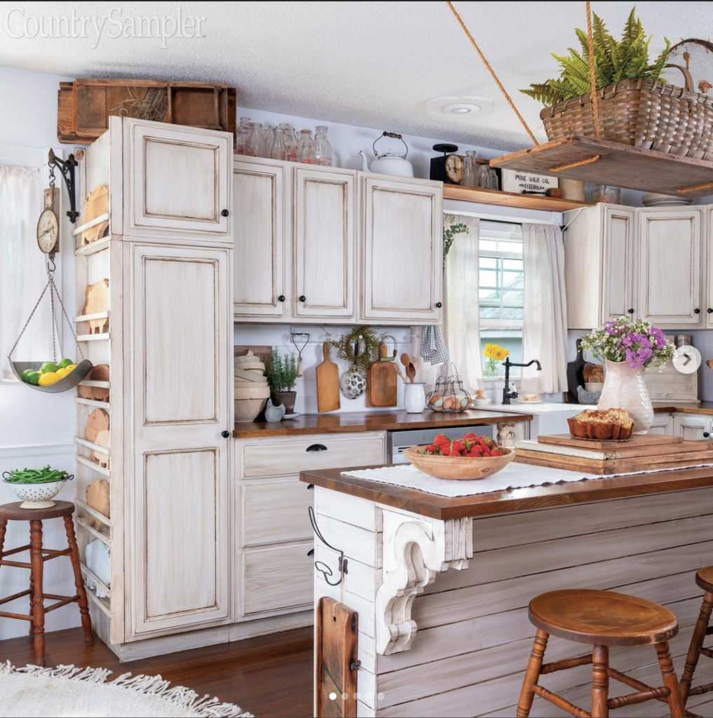Farmhouse Island with Butcher Block and Seating