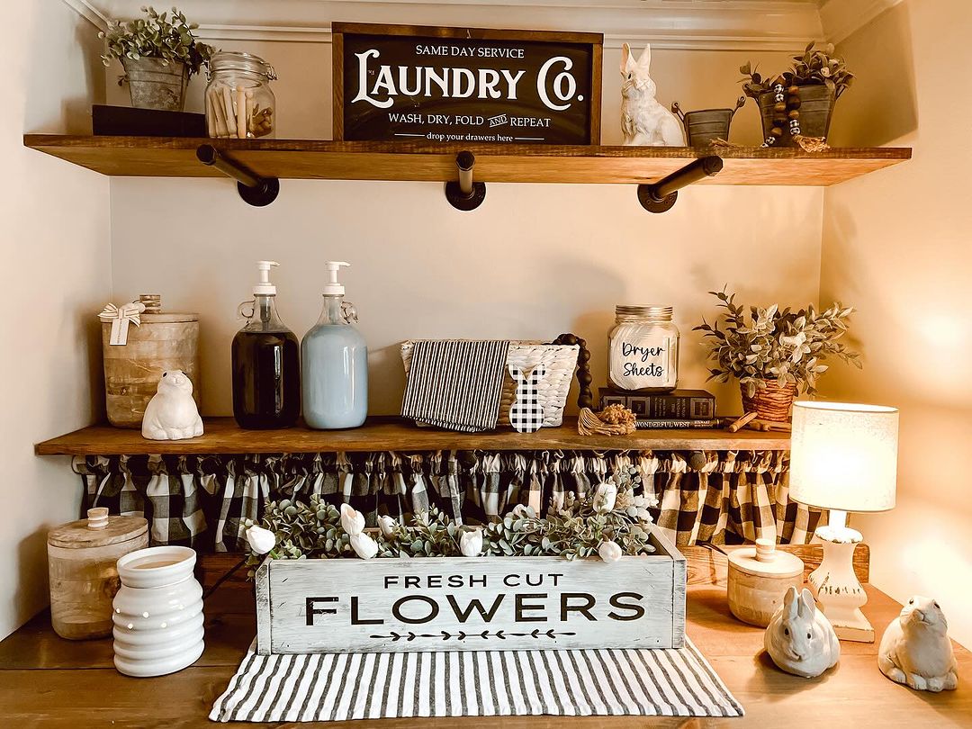 Farmhouse Elegance with Functional Decor