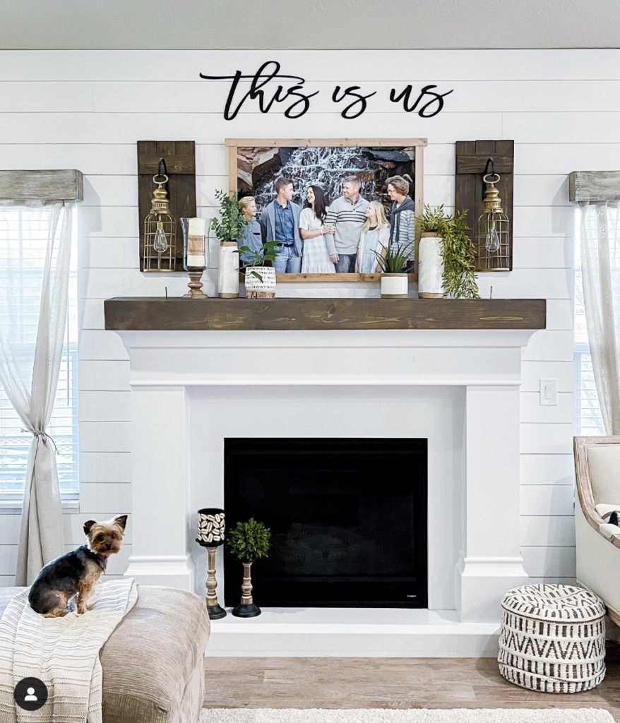 Farmhouse Wood Shiplap Fireplace Wall