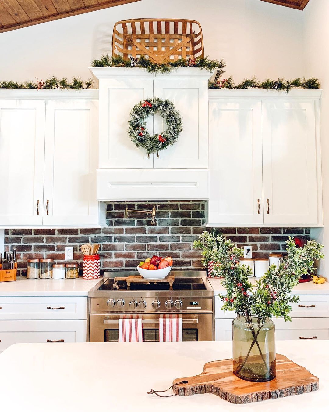 Festive Flair with Brick Backsplash