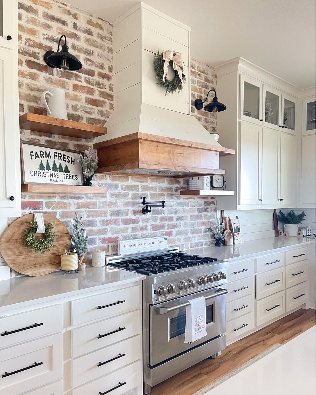 Festive Charm with Exposed Brick
