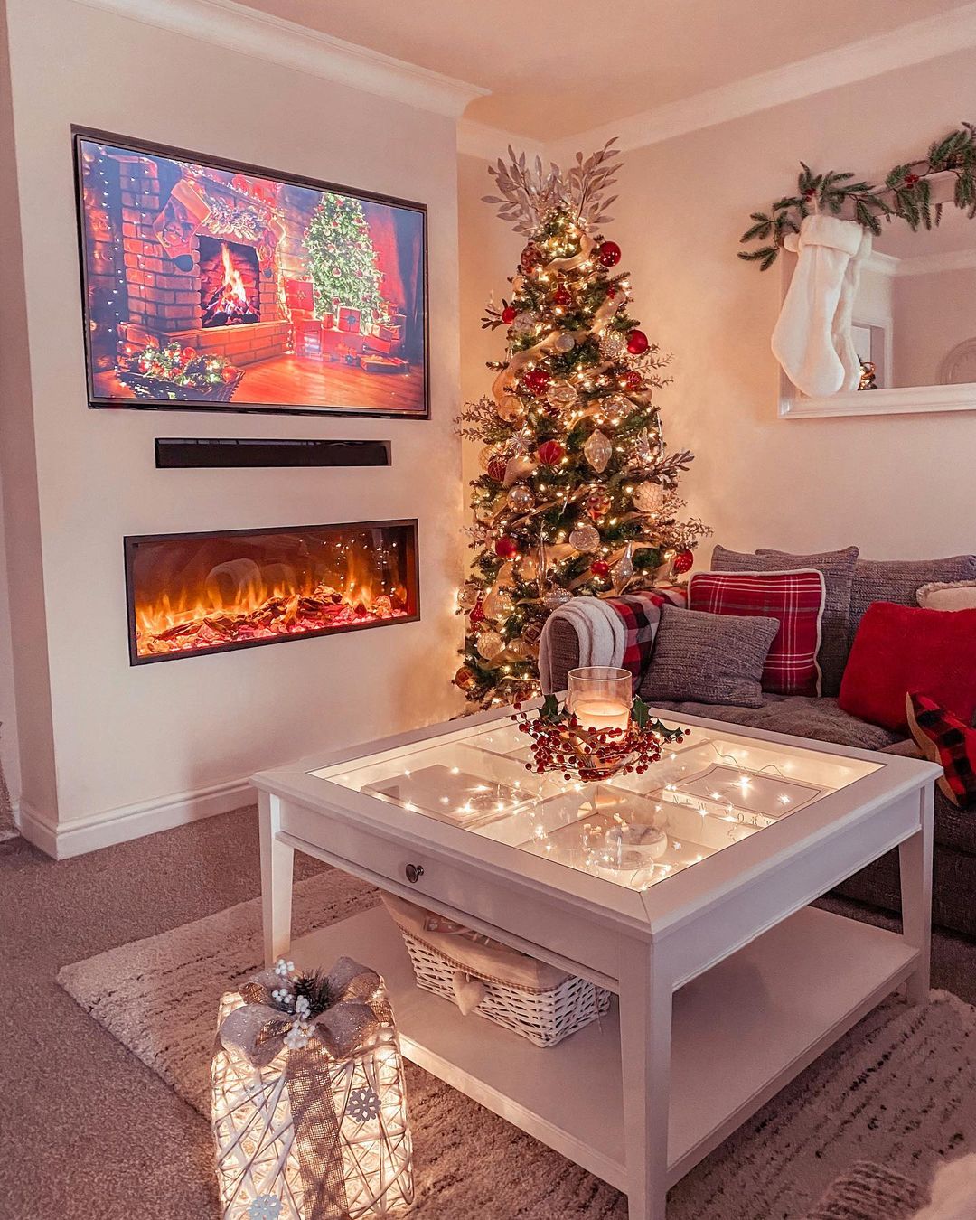 Festive Scene with Warmth and Welcome