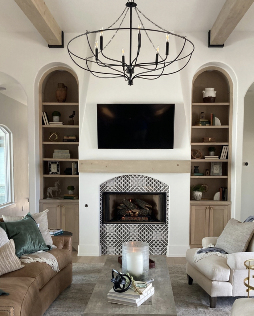 Fireplace with Wood Built-Ins