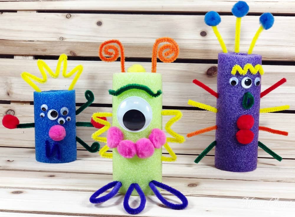 Foam Pool Noodle Monsters to Try as Dollar Tree Finger Puppets