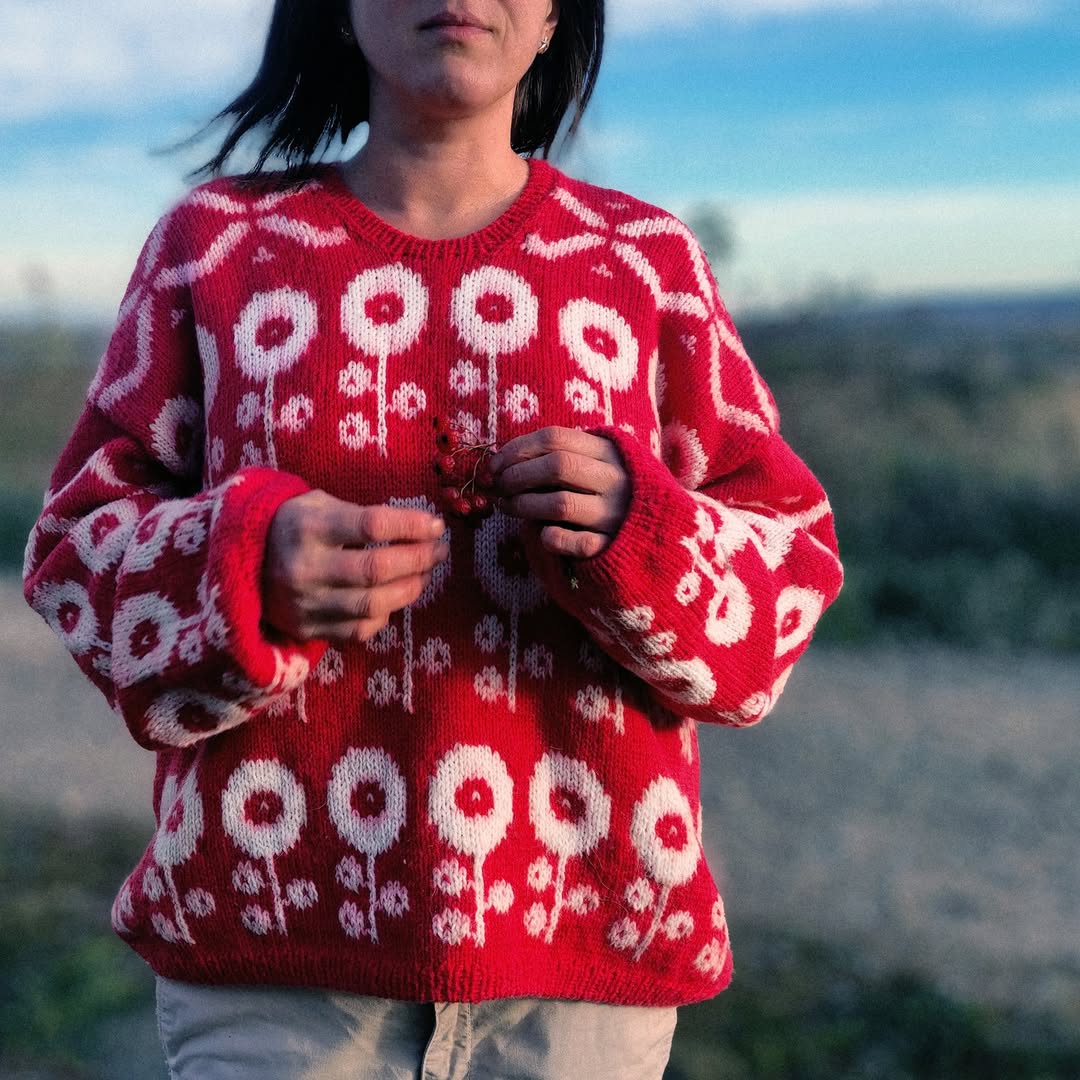 Folk Floral Knit Garment