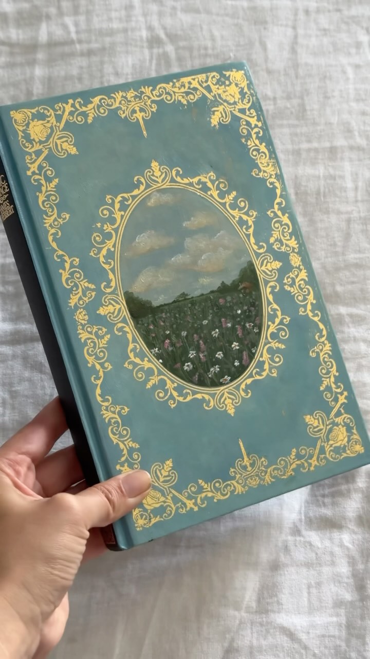 French Vintage Hand-Painted Book Cover