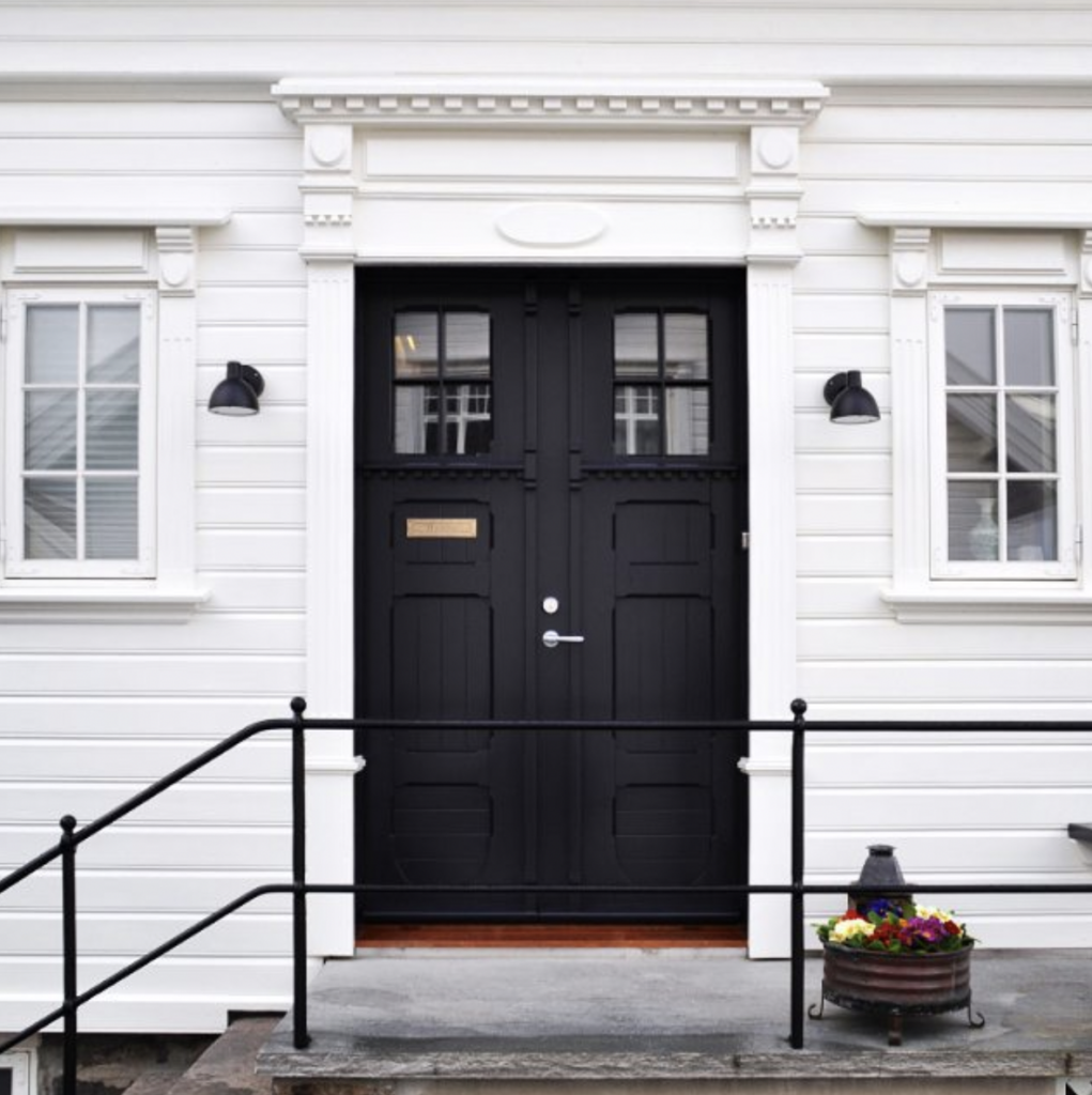 Front Entrance with a Black Railing