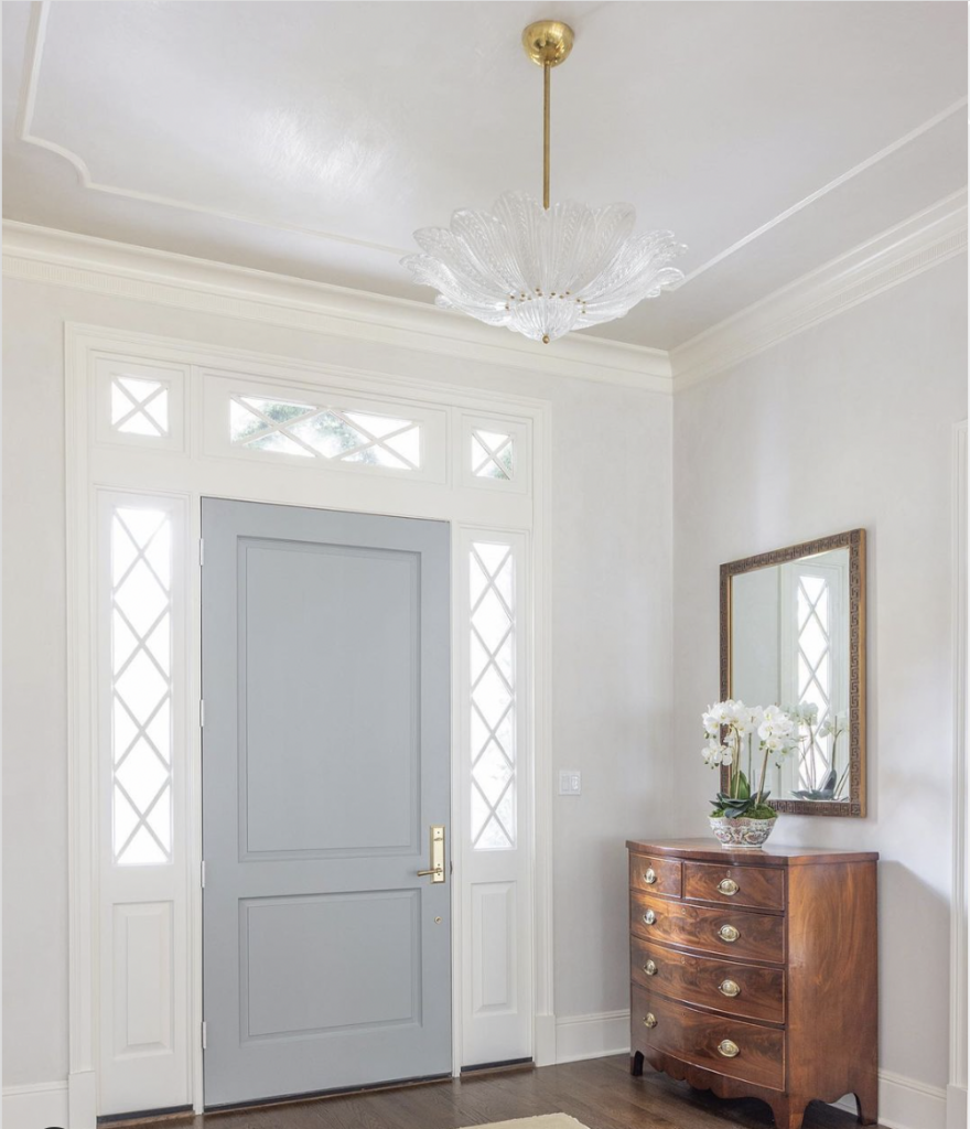 Front Entry Door in Navy or Royal Blue With White Trim