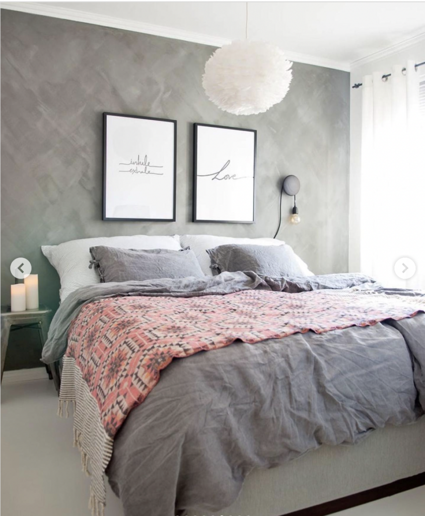 Gallery Wall on a Painted Gray Accent Wall