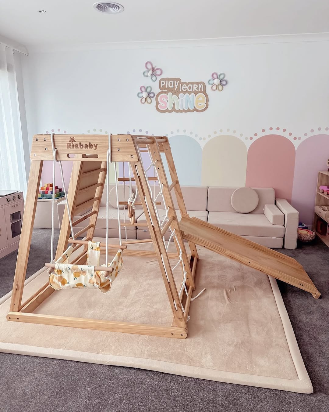 Gentle Pastel Climbing Playroom