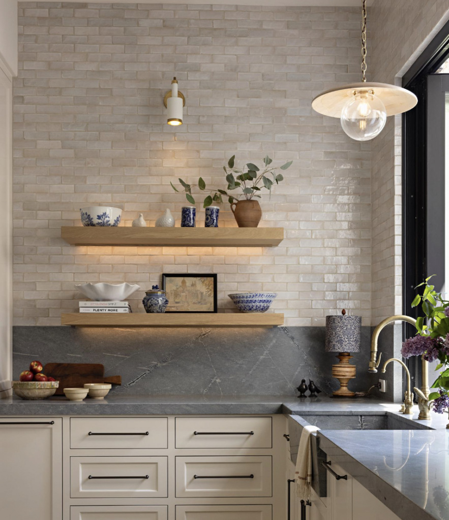 Gold Faucet with an Over-Sink Light