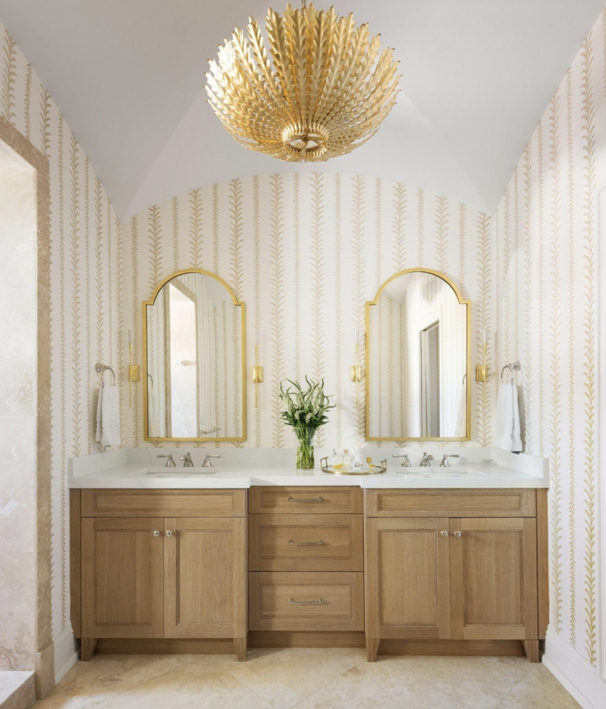 Gold Feather Shower Chandelier