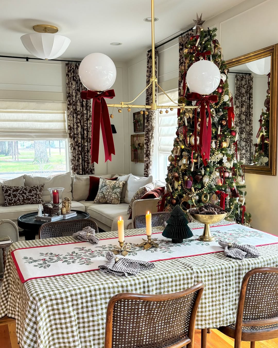 Grandmacore Gingham and Velvet Holiday Nostalgia