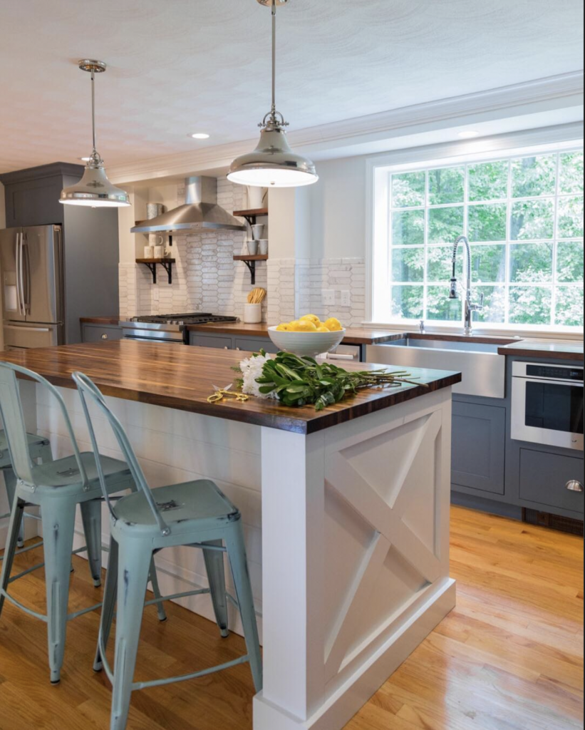 Gray and White Farmhouse Cabinet Drawer