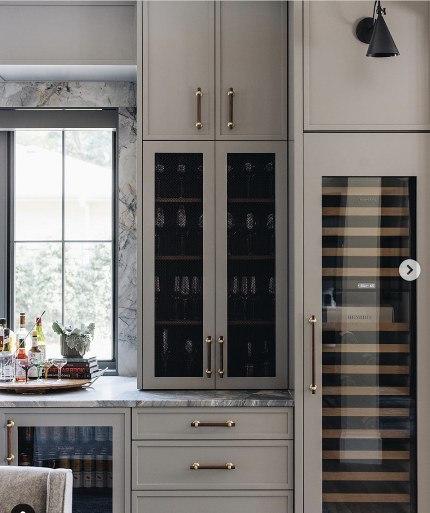 Gray Bar Area Glass Cabinet