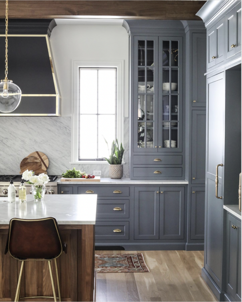 Gray Upper Cabinet and Black Vent