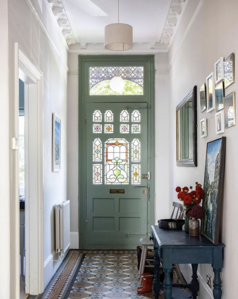 Green Door and One-of-a-Kind Tile Flooring