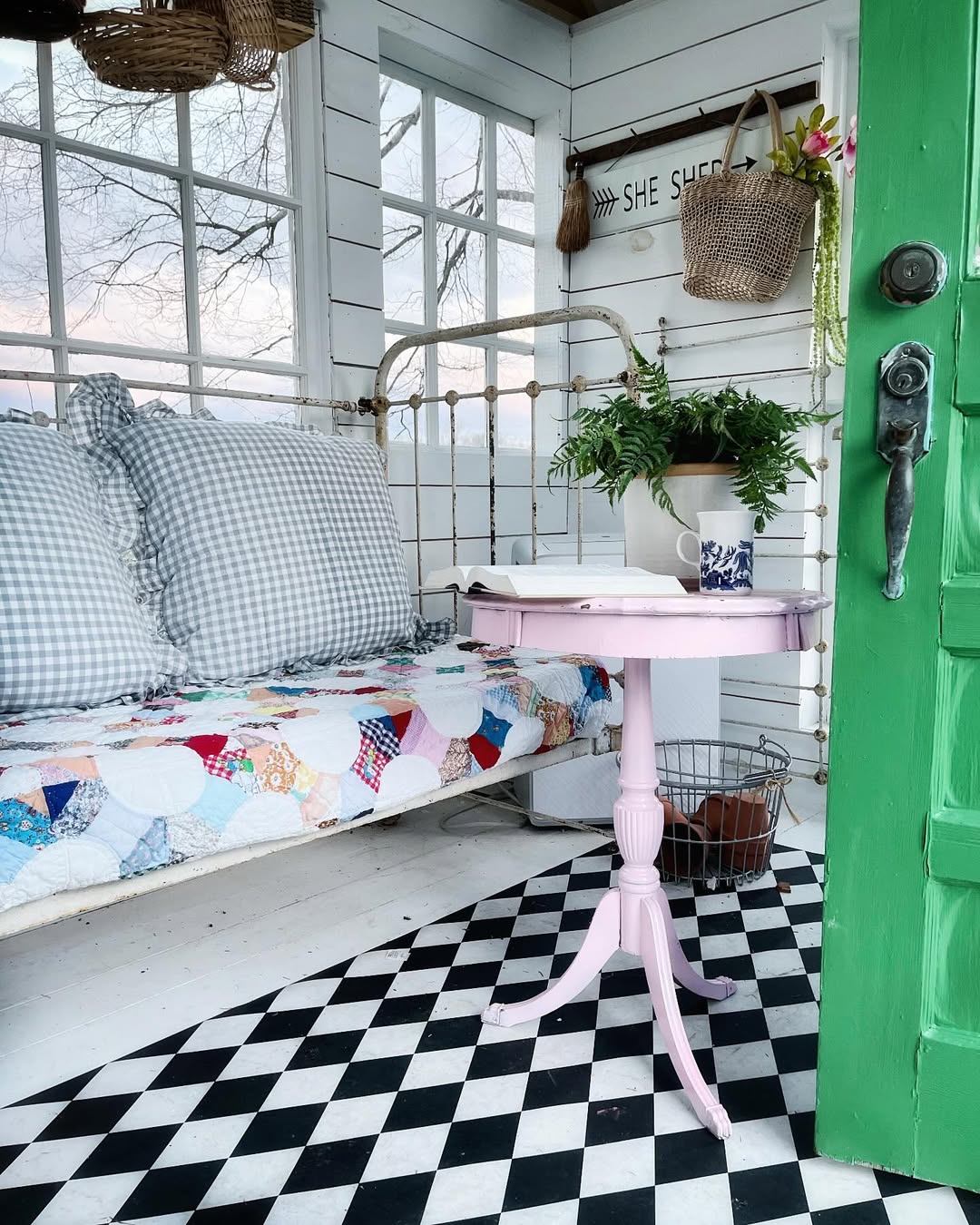Green Door Patchwork Shed