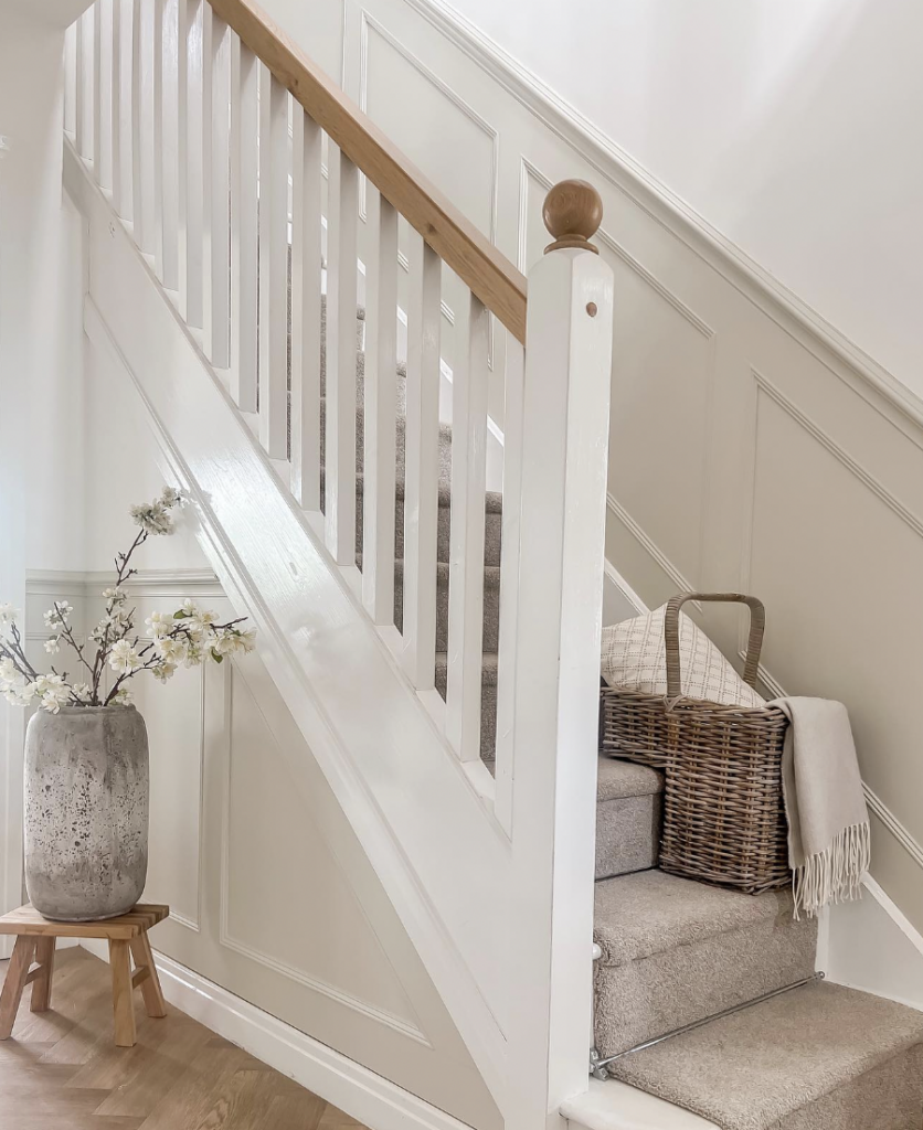 Grey Board and Batten Staircase Wall