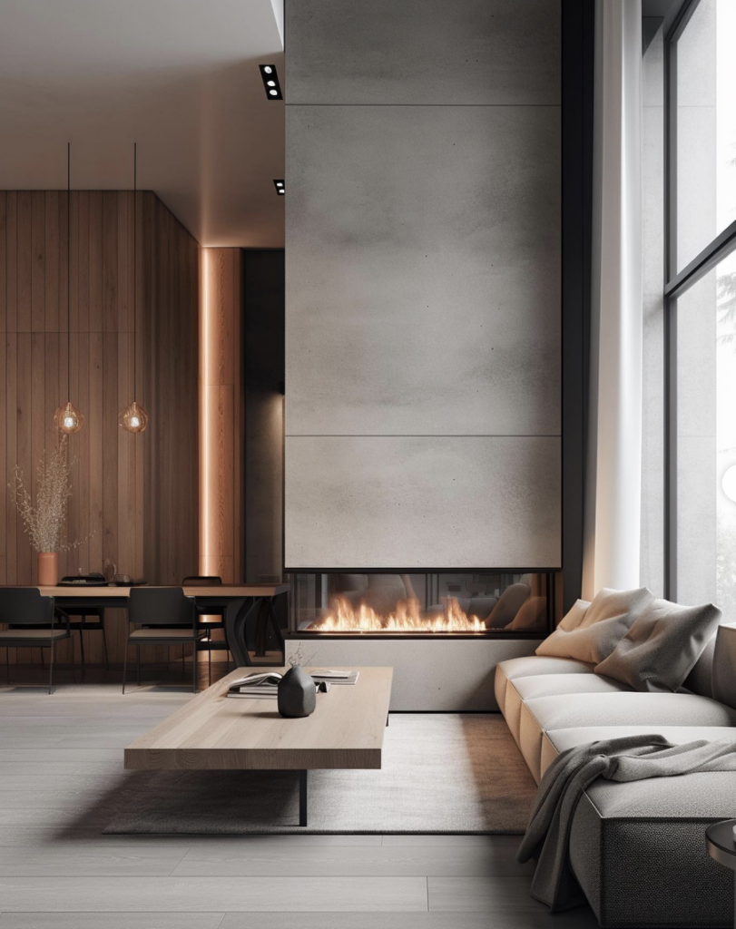 Grey Off Center Electric Fireplace