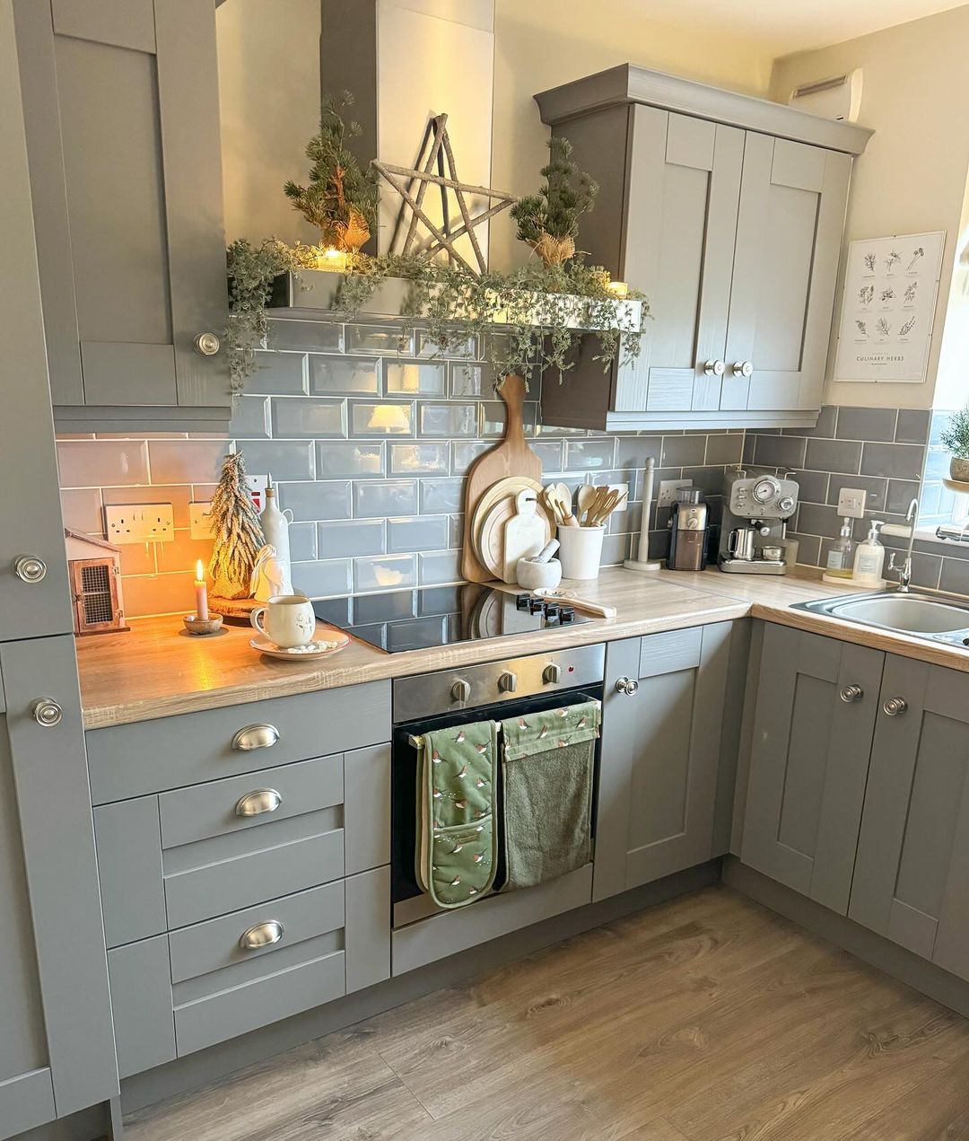 Grey-Toned Subway Tile Backsplash