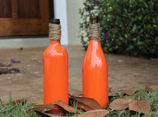 Halloween Pumpkin Wine Bottles