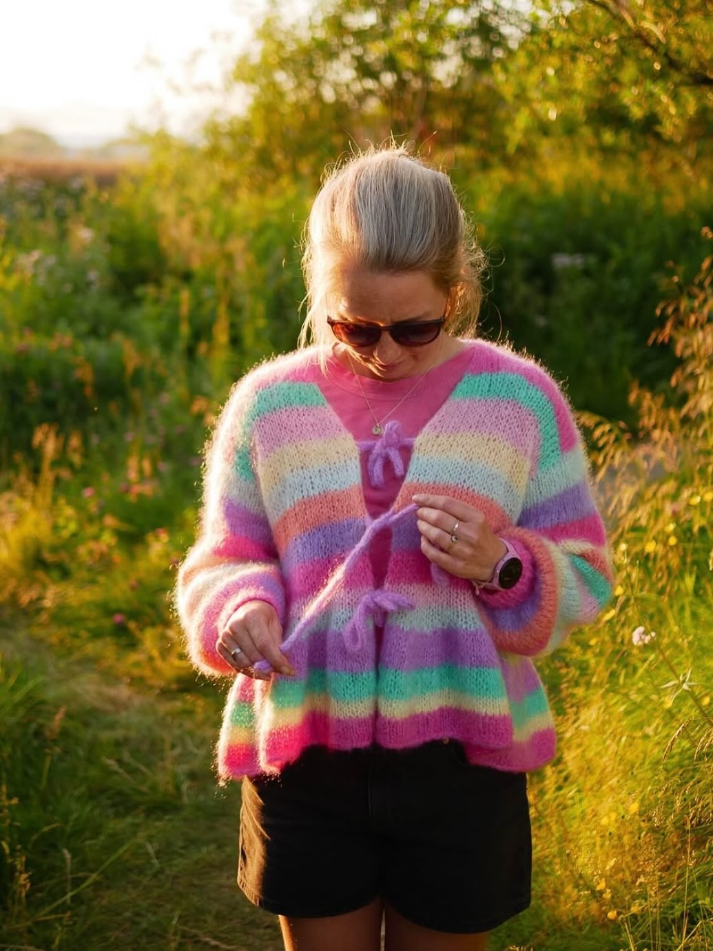Handmade Pastel Stripe Mohair Cardigan