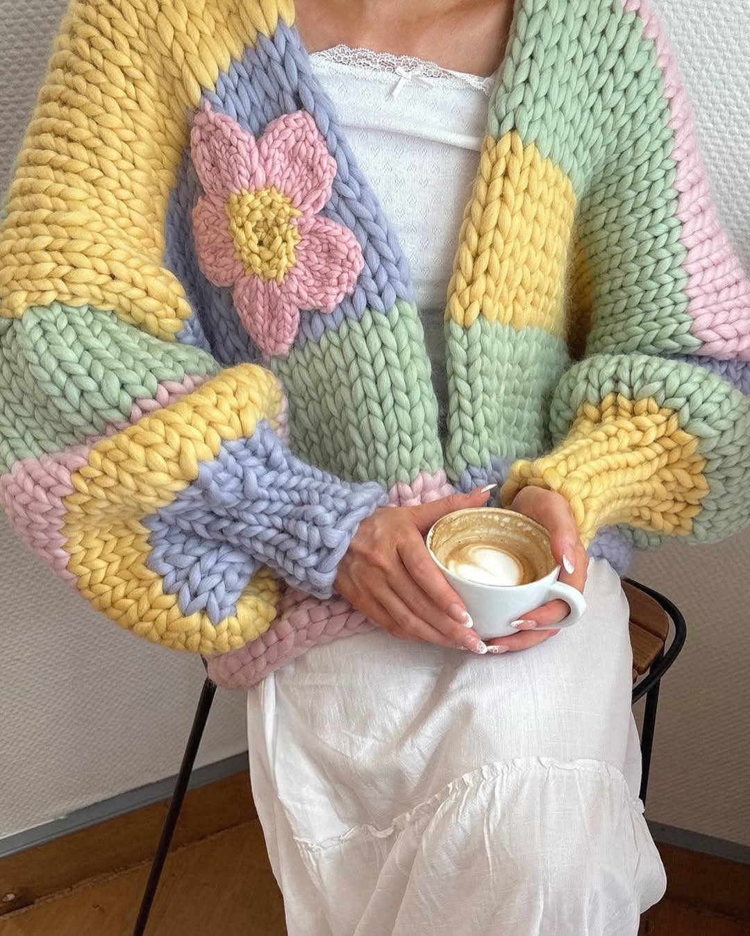 Handmade Super Chunky Flower Knit