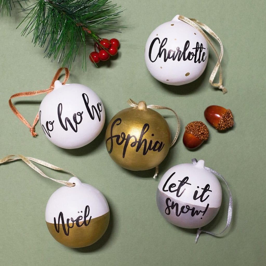 Christmas Hand Painted Baubles Idea