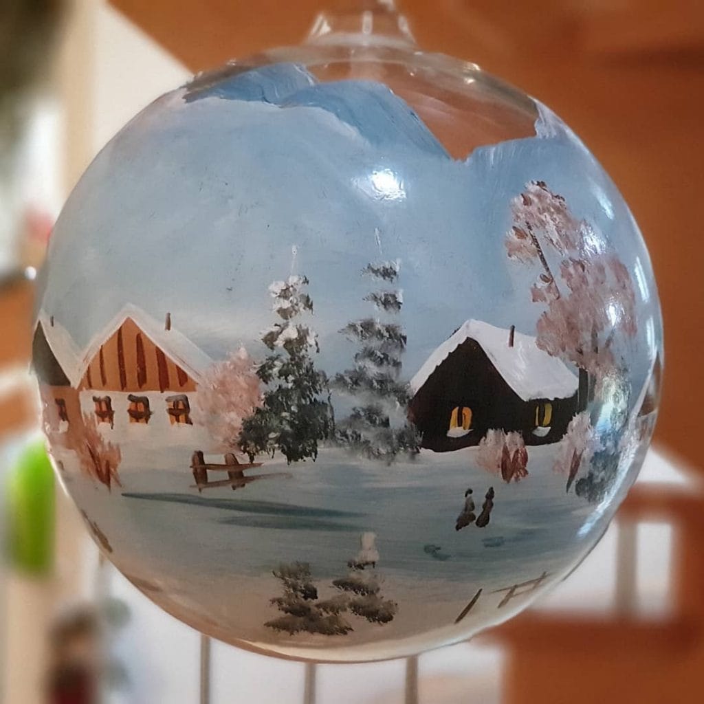 Handpainted Winter Landscape Baubles