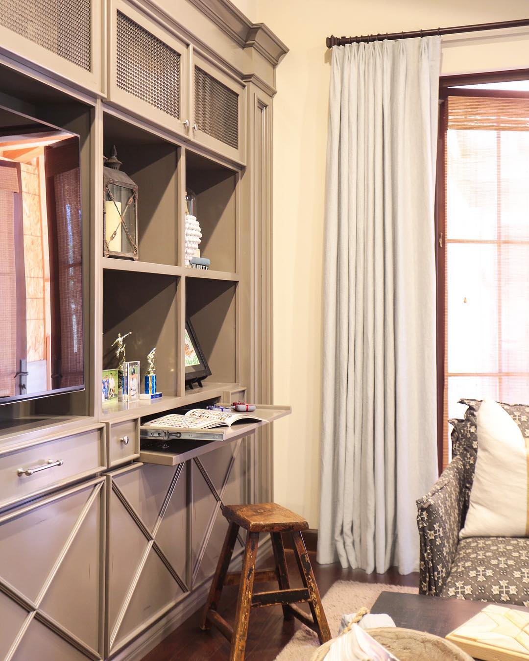Home Work and Creative Projects Desk With Built-In Shelves