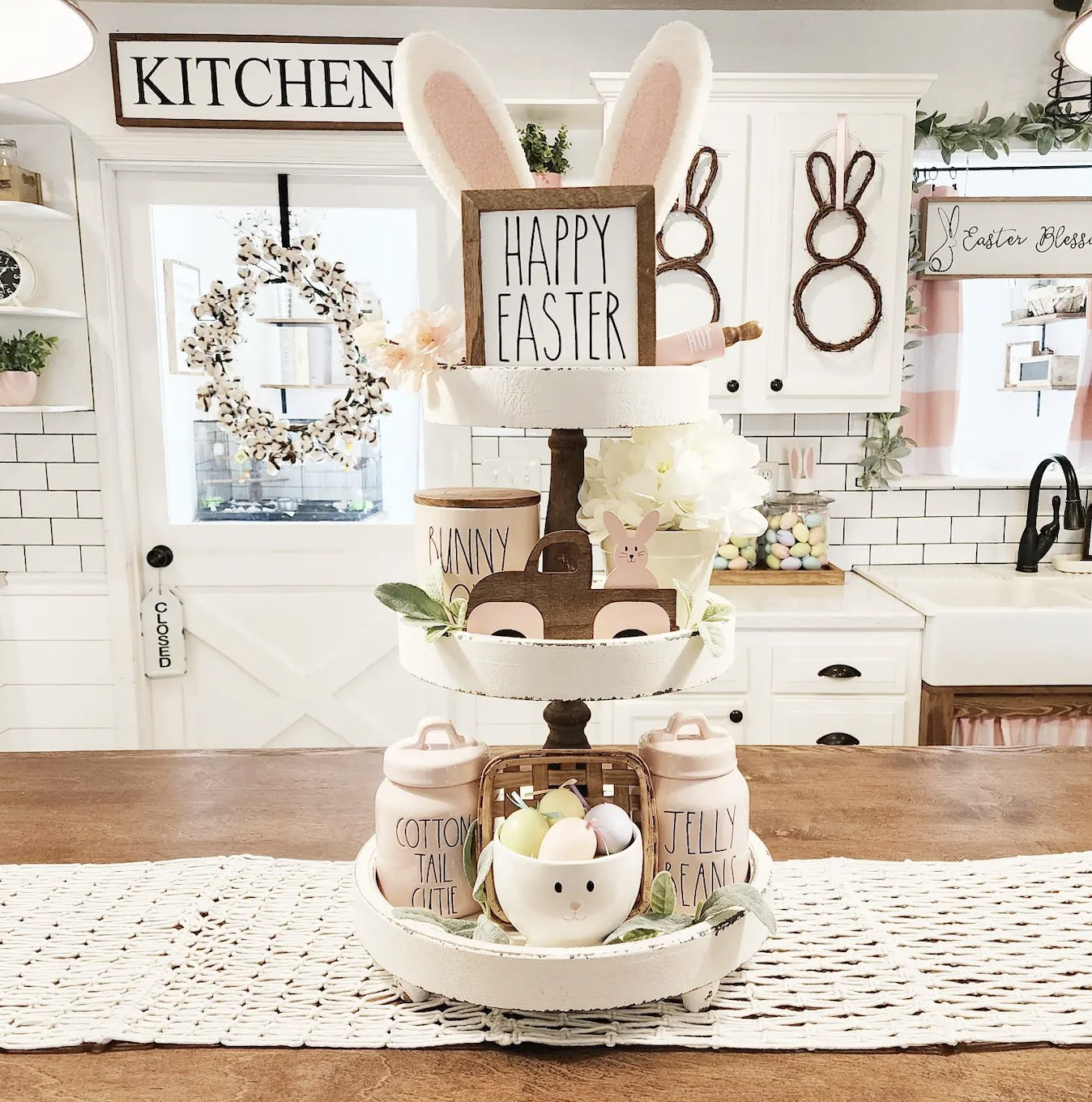Homespun Easter Tiered Display