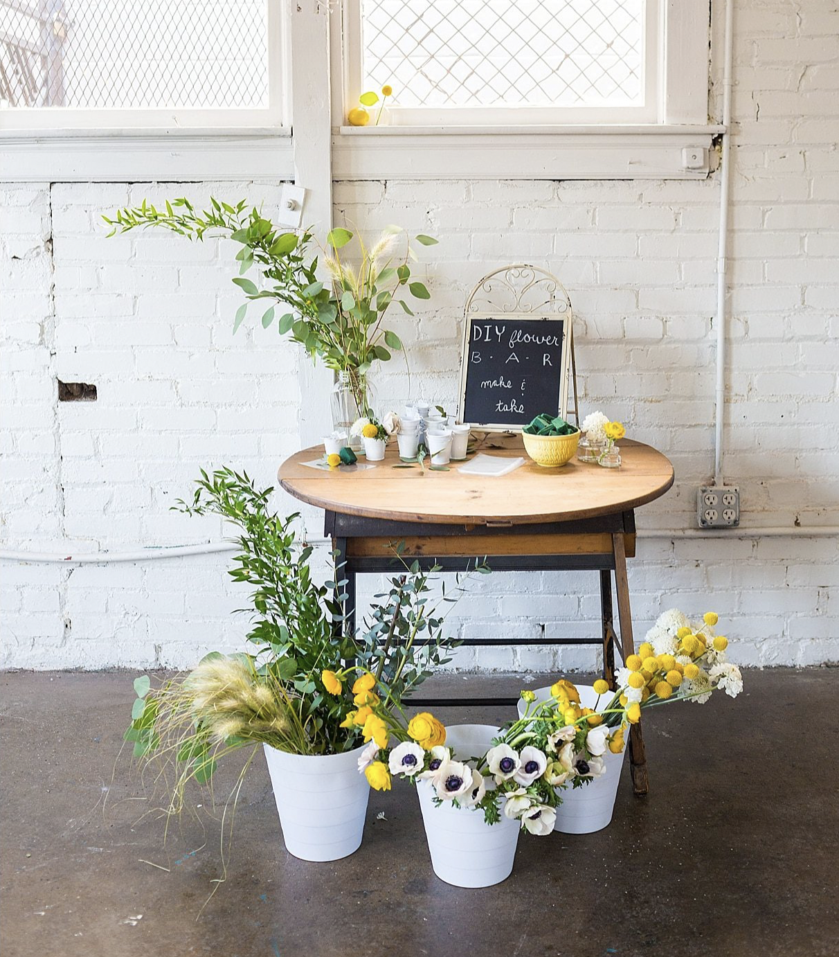 Industrial Chic Flower Bar