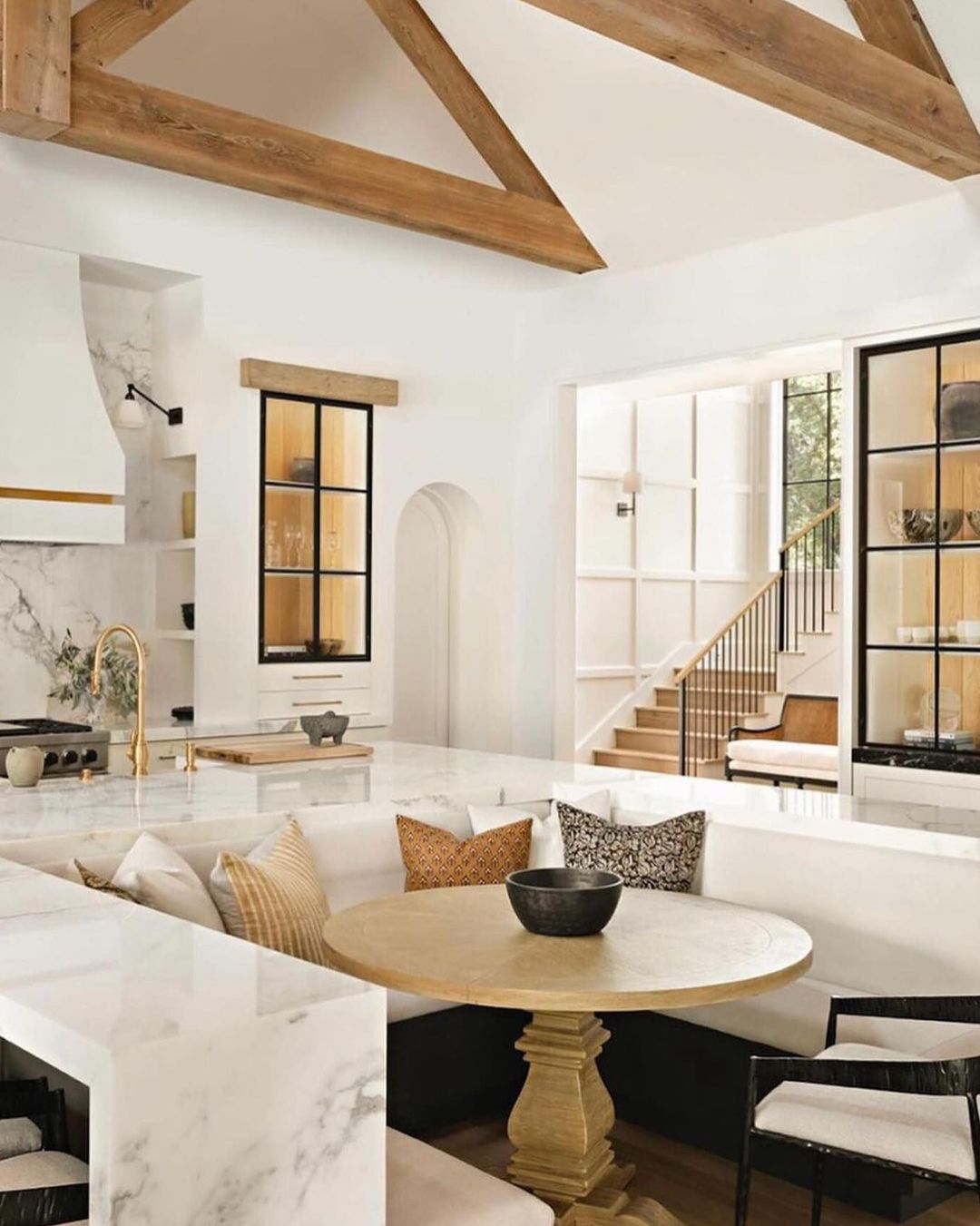Kitchen nook with minimalist design and luxurious elements