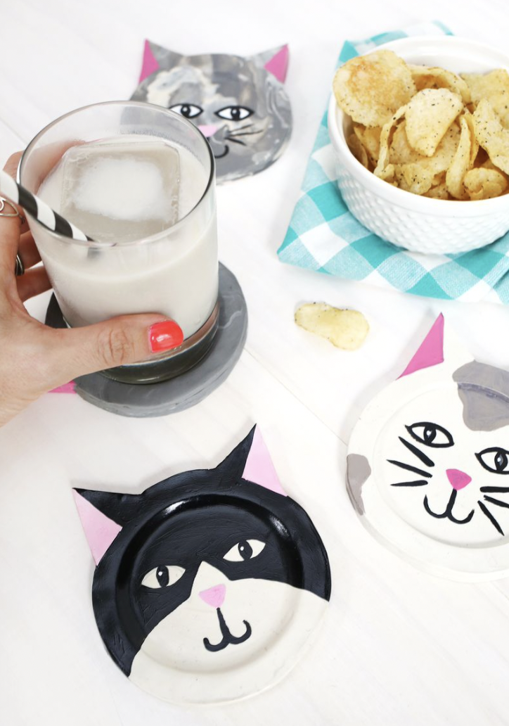 Kitty Coasters in Clay