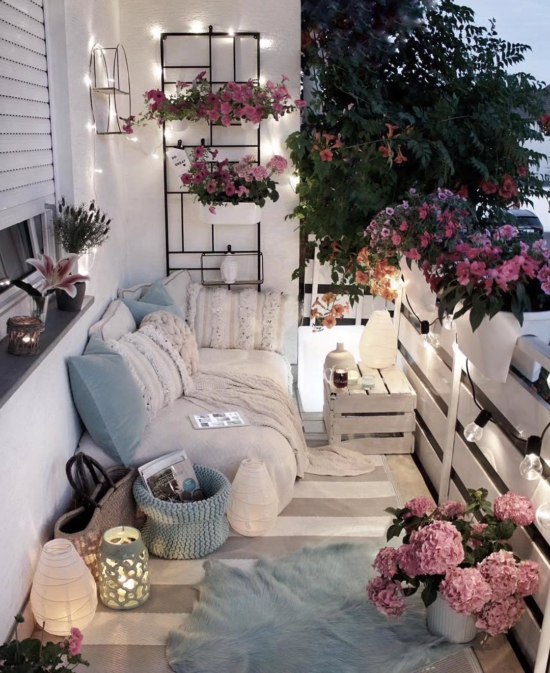 L-Shaped Seating For Balcony Lounging