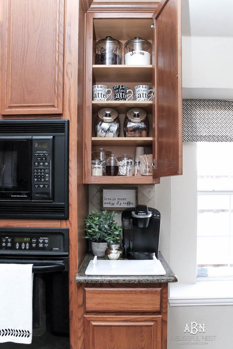 Labeled Coffee Bar for Small Spaces