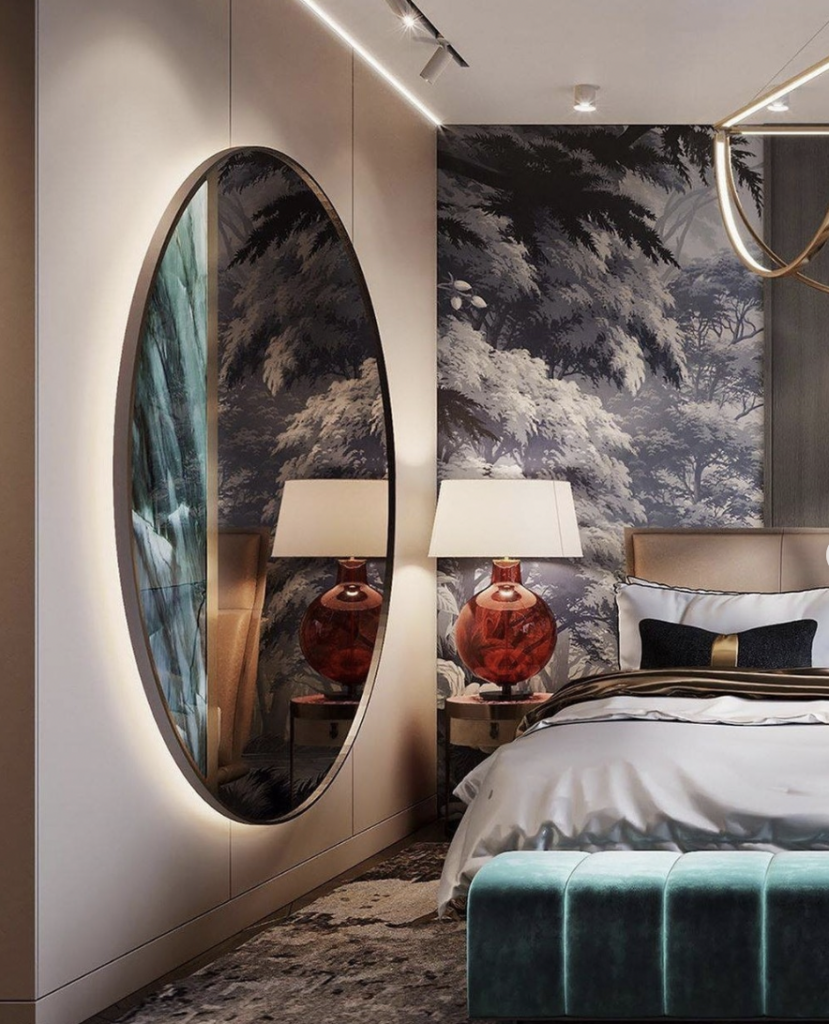 Large Bedroom Wall Accent Mirror