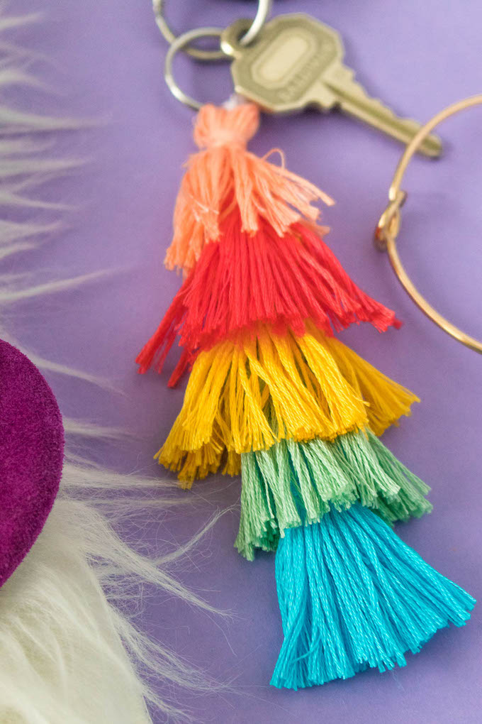 Layered Tassel Keychain