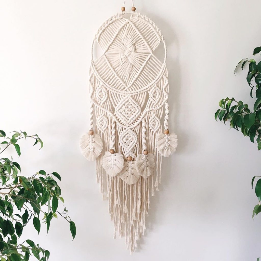 Layered White Macrame Dreamcatcher