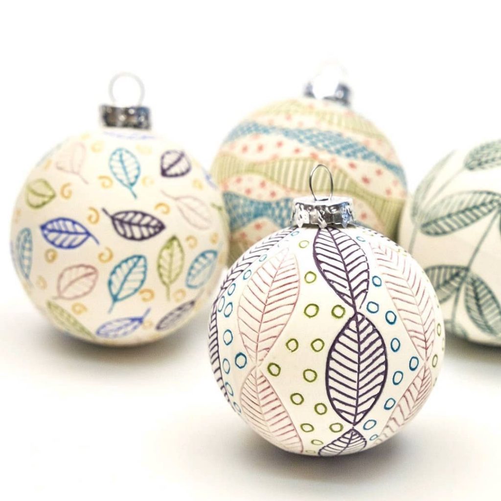 Leaf Print Bauble for the Christmas Tree