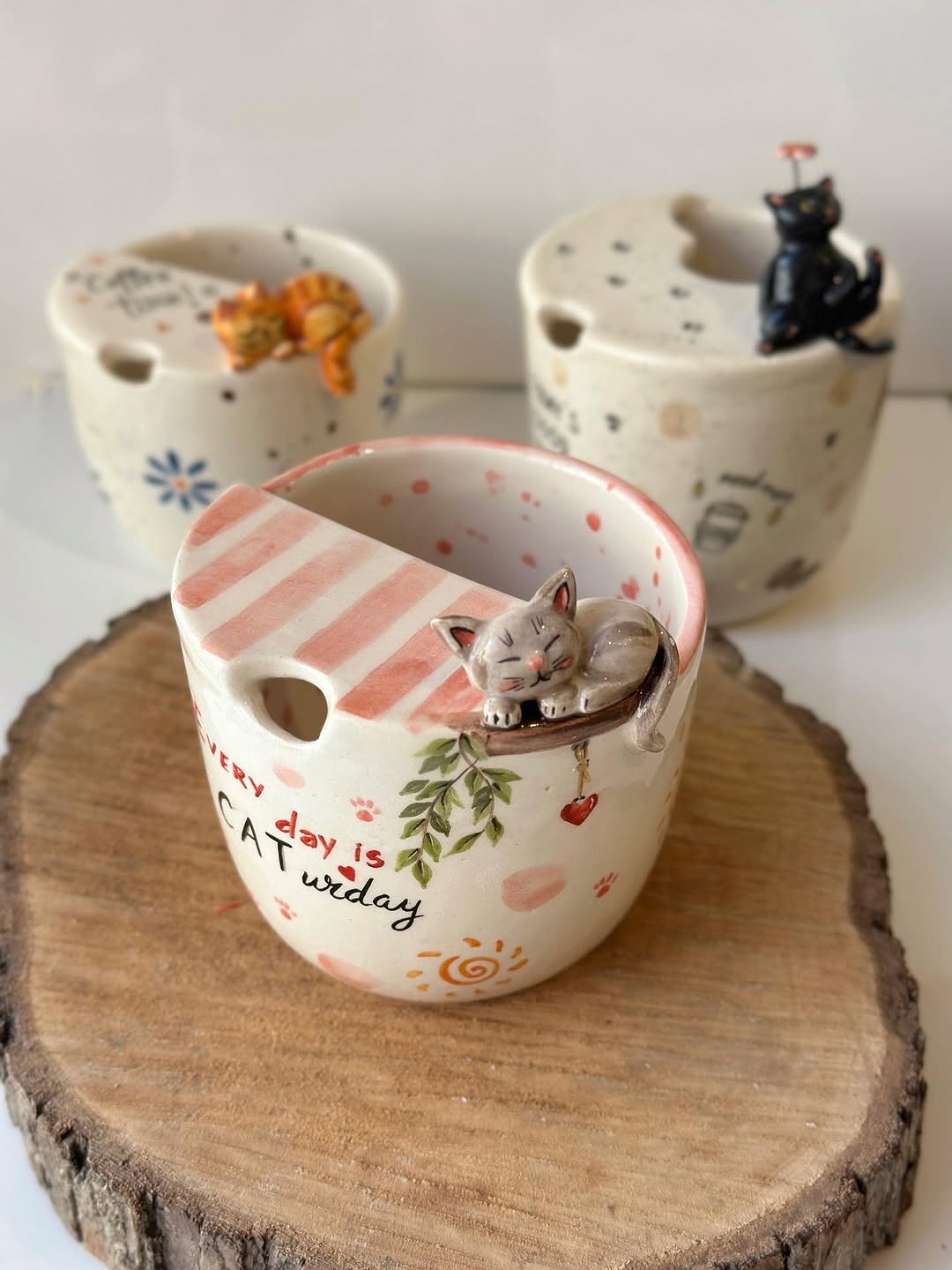 Lidded Tea Cat Mugs