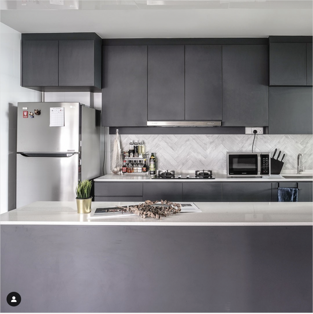 Light Gray Kitchen With Gray Shiplap Backsplash