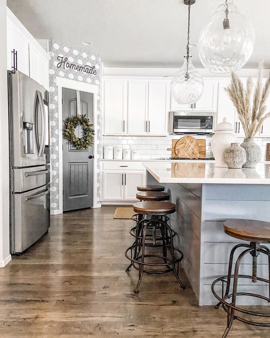Light Serene Shiplap Kitchen Island