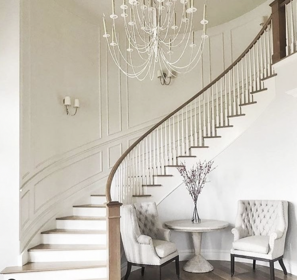 Light Wood Steps on a White Spiral Staircase