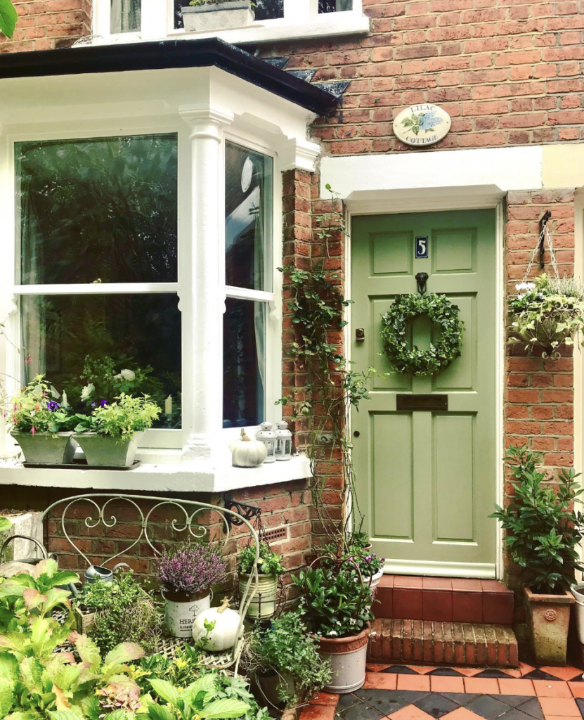 Lime Green Windowed Front Door