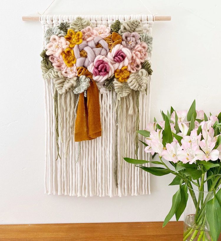 Flower Pattern Macrame Wall Hanging