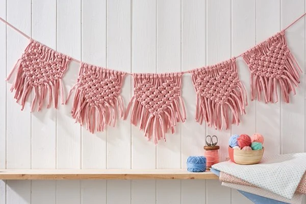 Heart Macrame Bunting Wall Hanging